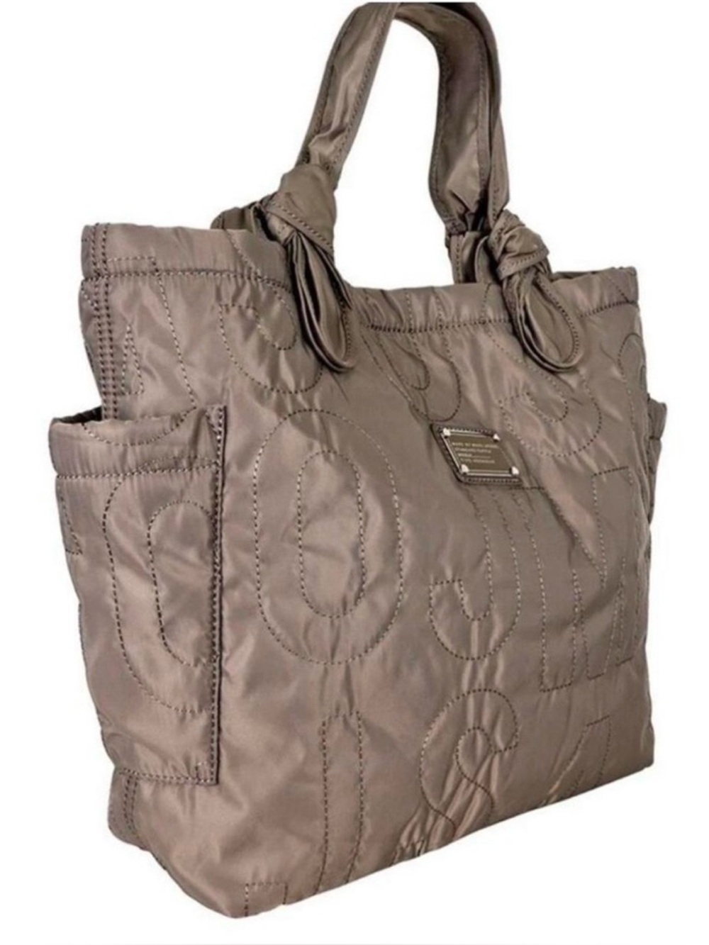 *MARC BY MARC JACOBS* PRETTY TATE MEDIUM QUILTED NYLON TOTE BAG* QUARTZ GREY*